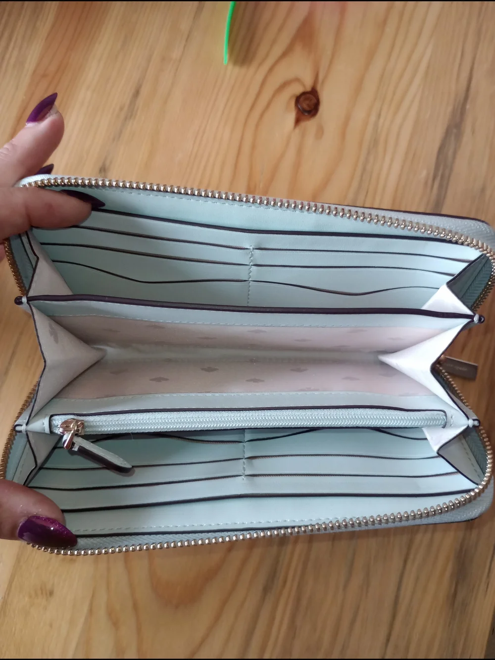 kate spade light blue Pebbled Leather Wallet NWOT